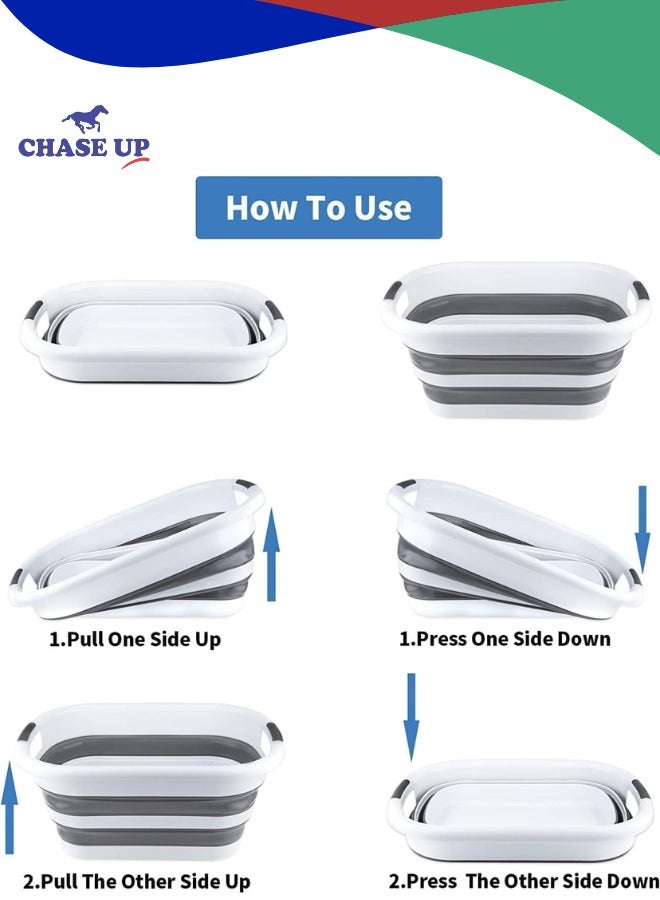 Chase Up 40L Large Multi-Functional Collapsible Plastic Laundry Basket-Foldable Pop Up Storage Container, Pet Bathtub, Cat Bathtub Bathing Tub -Portable Washing Tub,BPA Free - Image 2