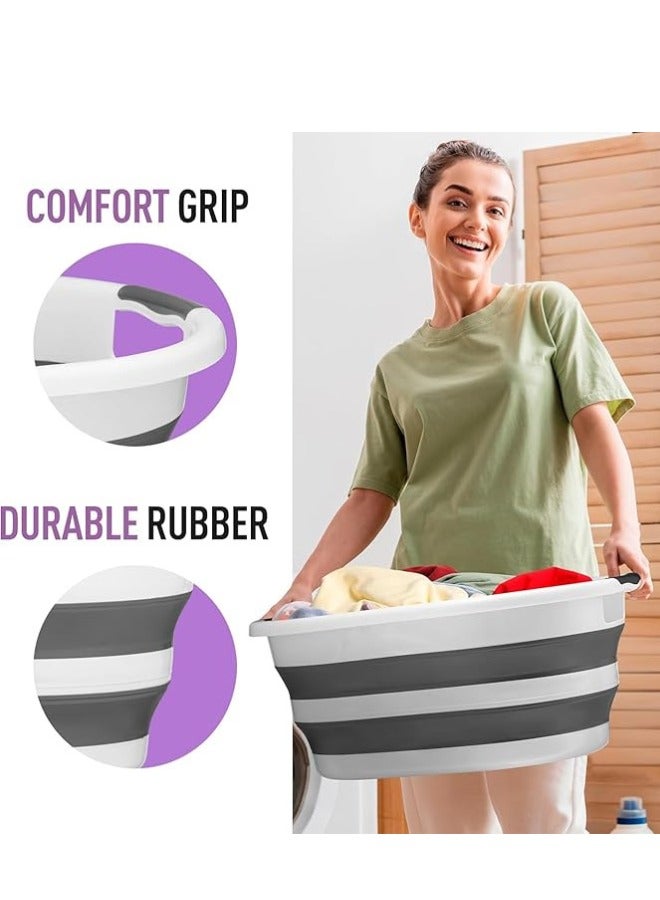 Chase Up 40L Large Multi-Functional Collapsible Plastic Laundry Basket-Foldable Pop Up Storage Container, Pet Bathtub, Cat Bathtub Bathing Tub -Portable Washing Tub,BPA Free - Image 3