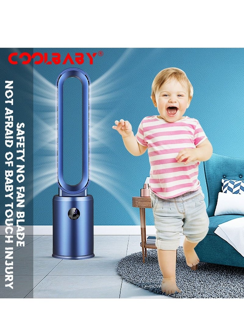 Cool Baby - COOLBABY Tower Bladeless Fan, LED Touch Screen, 9 Hours Timer, 3 Modes 3 Speed Purification Fan with Filter, 120° Wide Angle Air Supply, Negative Ion Air Purification, Whole House Circulation Air - Image 1