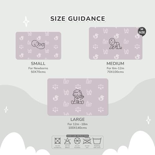 R for Rabbit Waterproof Quick Dry Sheet for Baby | Anti-Piling Fleece Breatheable Fabric Extra Absorbent Instant Dry Baby Bed/Cot Protector Mat (Size-M,Grey) - Image 5