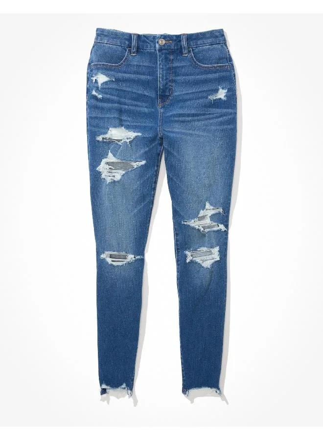 American Eagle AE Dream Ripped Curvy High-Waisted Jegging Crop