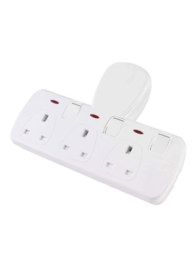 KISTENMACHER 3-Way Lightweight Wall Socket Adapter White 17.2 x 26 x 3.6 cm EGK 603B  - Image 1
