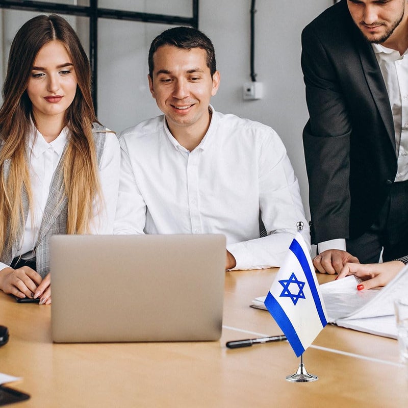 mflagperft Israel Flag Israeli Flags, Small Mini Israeli Desk Flag, Used for Table Office Classroom Home Patriotic Events Decorations - Image 4