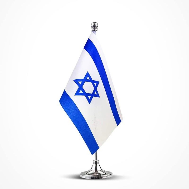 mflagperft Israel Flag Israeli Flags, Small Mini Israeli Desk Flag, Used for Table Office Classroom Home Patriotic Events Decorations - Image 1