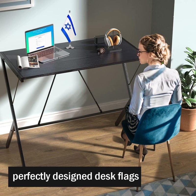 mflagperft Israel Flag Israeli Flags, Small Mini Israeli Desk Flag, Used for Table Office Classroom Home Patriotic Events Decorations - Image 3