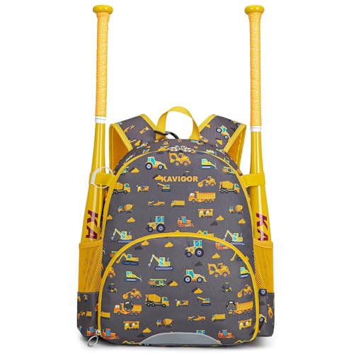 KAVIGOR Youth Tball Baseball Backpack, Lightweight Softball Bag with Shoes Compartment & Name Tag, Reinforced Zippers & Seams - Image 1