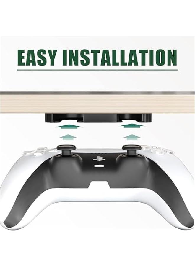 Toriseek 2 Pcs Controller Desk Mount Fit for PlayStation 5/PlayStation 4 Controller, PS5 Controller Holder Storage Rack, No Drilling Stick Under Desk Stand Hanger for PS4 Gaming Controllers - Image 3