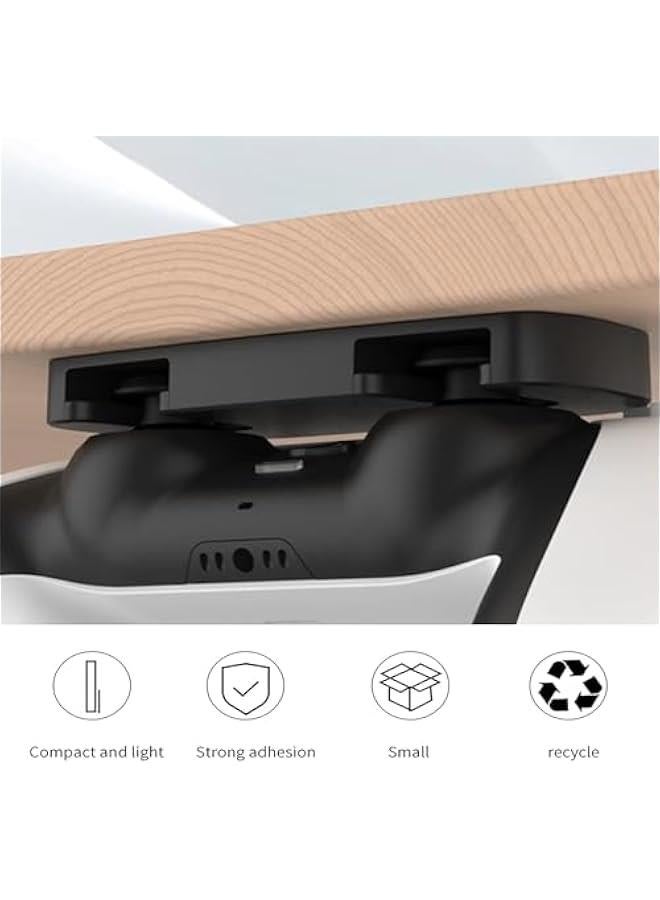 Toriseek 2 Pcs Controller Desk Mount Fit for PlayStation 5/PlayStation 4 Controller, PS5 Controller Holder Storage Rack, No Drilling Stick Under Desk Stand Hanger for PS4 Gaming Controllers - Image 5