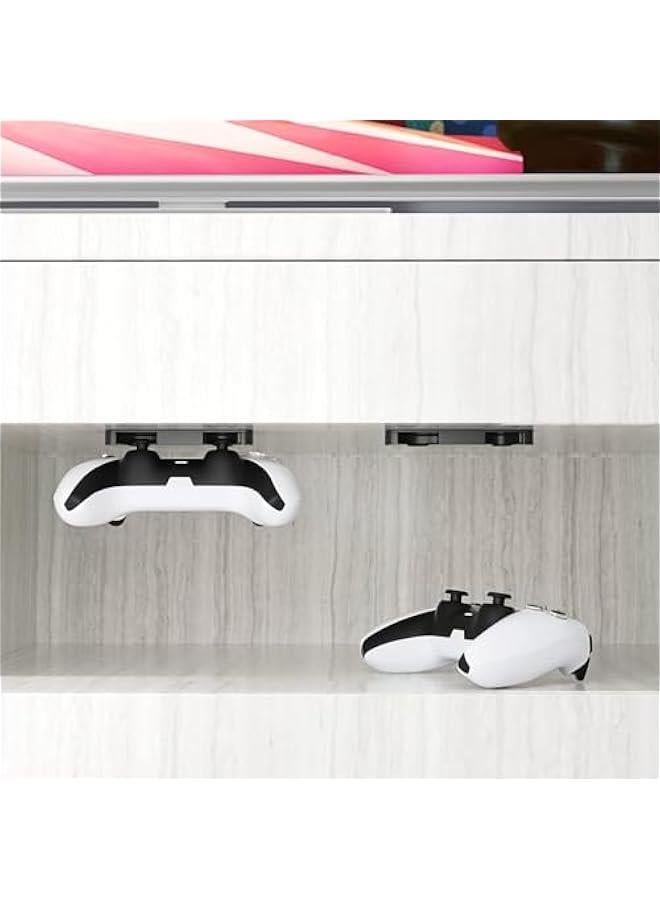 Toriseek 2 Pcs Controller Desk Mount Fit for PlayStation 5/PlayStation 4 Controller, PS5 Controller Holder Storage Rack, No Drilling Stick Under Desk Stand Hanger for PS4 Gaming Controllers - Image 2