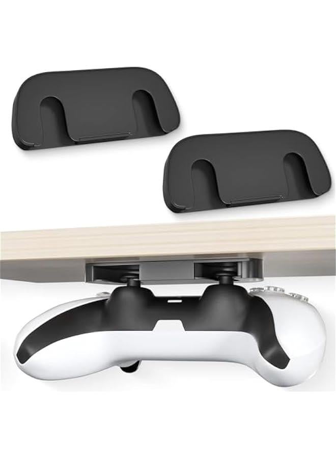 Toriseek 2 Pcs Controller Desk Mount Fit for PlayStation 5/PlayStation 4 Controller, PS5 Controller Holder Storage Rack, No Drilling Stick Under Desk Stand Hanger for PS4 Gaming Controllers - Image 1