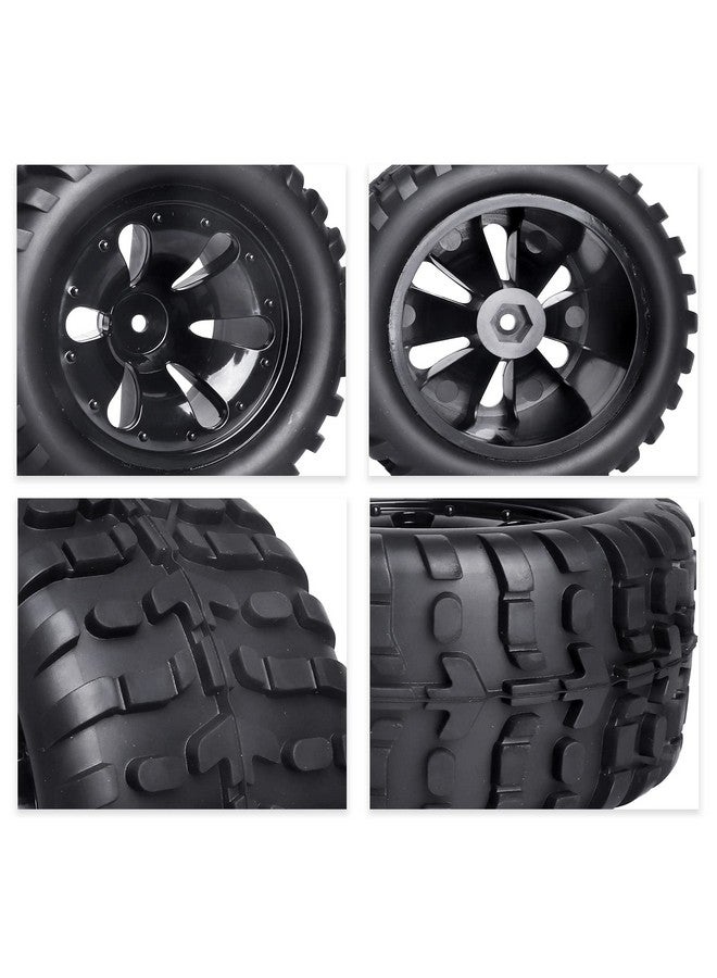 Hobbypark Pre-Glued 12Mm Hex 1/10 Scale Rc Truck Tires And Wheels For Traxxas Rustler Stampede 4X4 Vxl 2Wd, Redcat Volcano Epx Pro S30 Blackout Xte Pro, Mounted With Foam Inserts (4-Pack) - Image 5