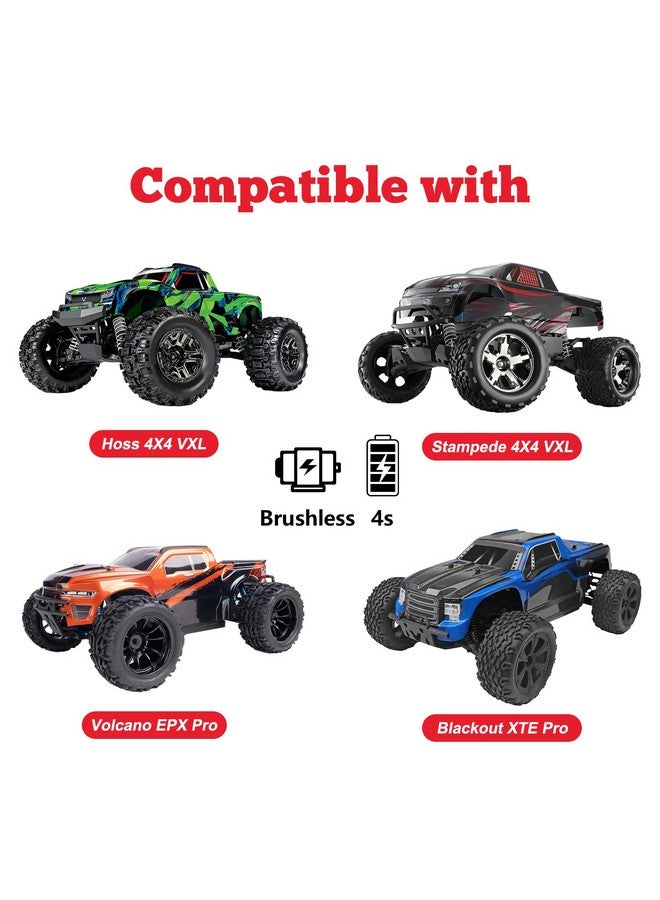 Hobbypark Pre-Glued 12Mm Hex 1/10 Scale Rc Truck Tires And Wheels For Traxxas Rustler Stampede 4X4 Vxl 2Wd, Redcat Volcano Epx Pro S30 Blackout Xte Pro, Mounted With Foam Inserts (4-Pack) - Image 3