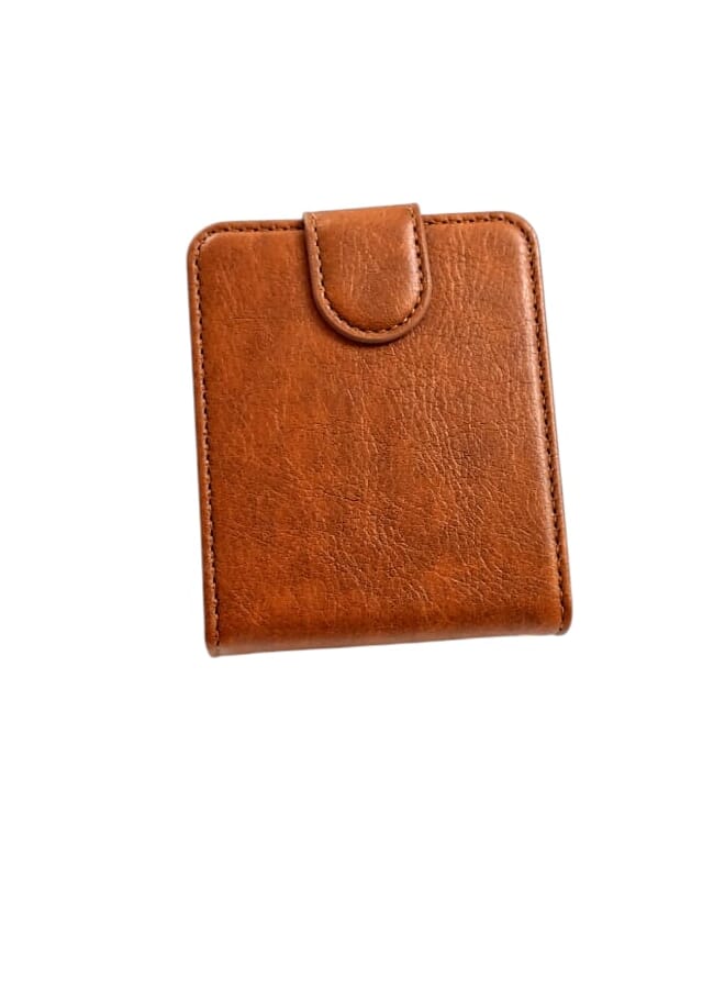 PROMASS Z FLIP 5 Case, Leather Galaxy Z Flip 5  Wallet Case  with Card Slot Flip Phone Magnetic Cover Compatible Brown - Image 1