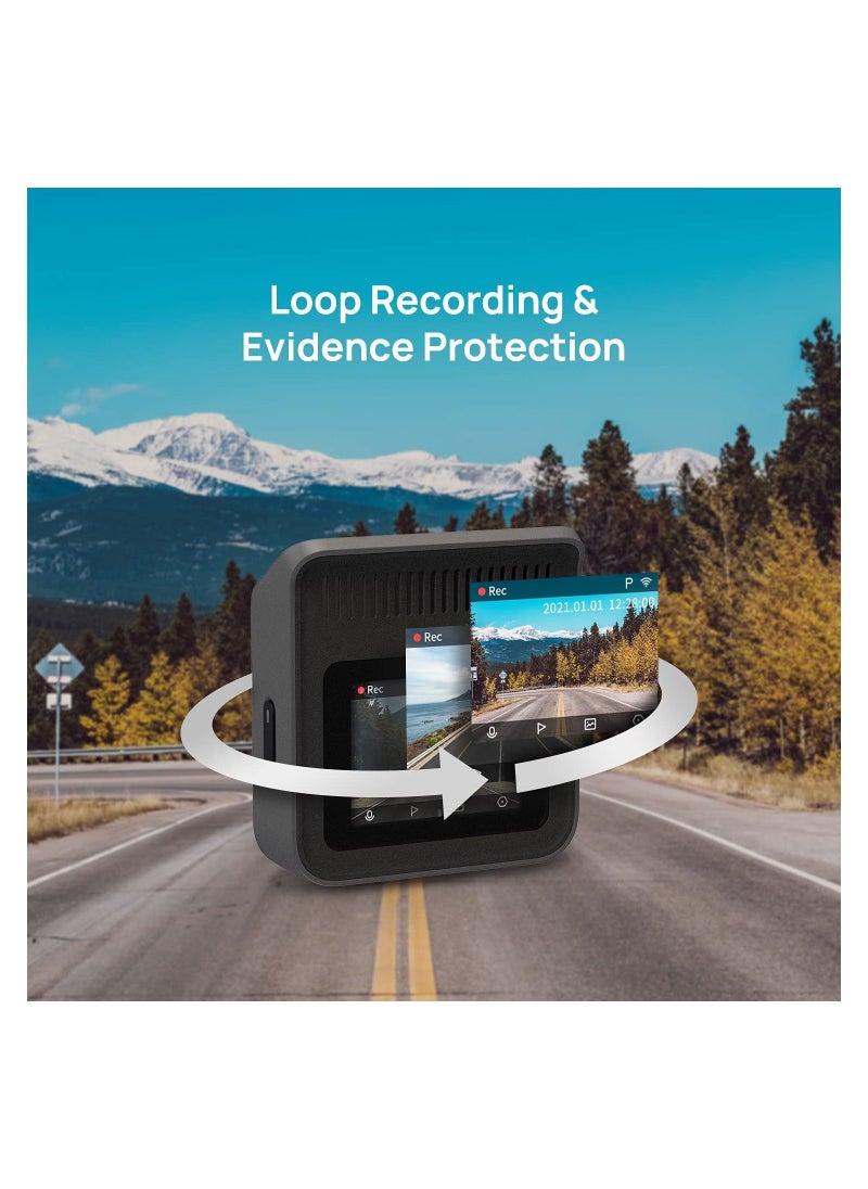 70mai - 70mai A400 Car Dash Cam, 1440p Front Only, WDR, Night Vision, G-Sensor, App Playback & Share, Optional Parking Monitoring - Image 1