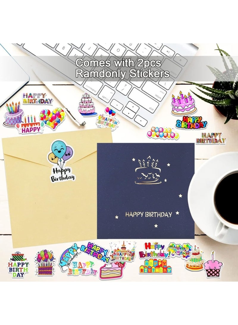 LIMOS Auto-Play Music Birthday Gift Card, Plays Pure Song 'Happy Birthday to You’, Funny Pop Up Birthday Cards, 3D Musical Happy Birthday Cake Card for Mom, Dad, Wife, Husband, Kids, Friends (1 Pack, Blue) - Image 5