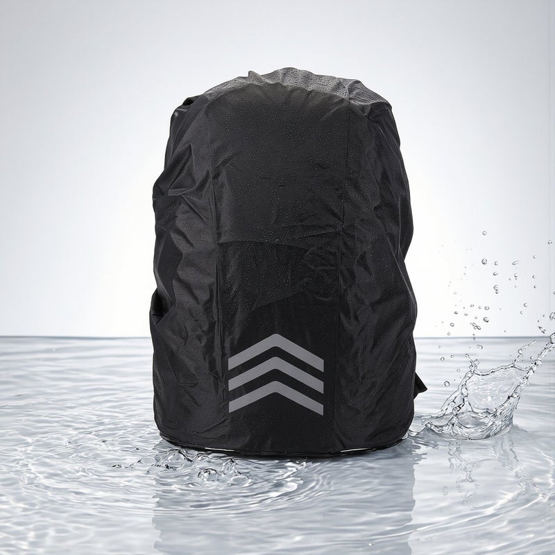 Backpack Rain Cover for Kids Students Cycling Commute Reflective 8-17L Black - Image 5
