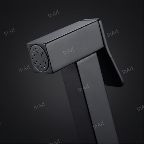 InArt Health Faucet for Bathroom, Premium Jet Spray with Hose and Holder, Superior Low Water Pressure Performance, Easy Grip Design, Durable Brass Material Black - Image 5