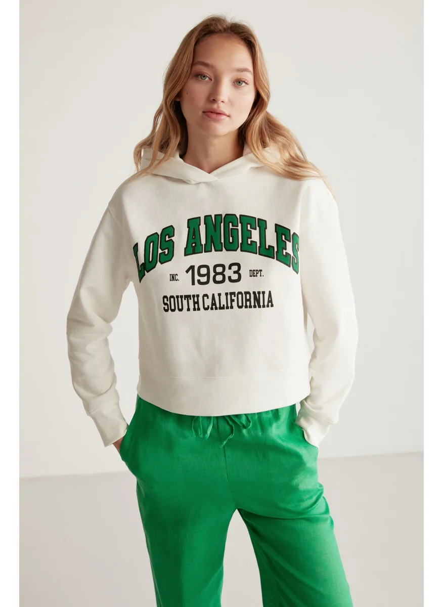 GRIMELANGE Carleen Oversize White Sweatshirt