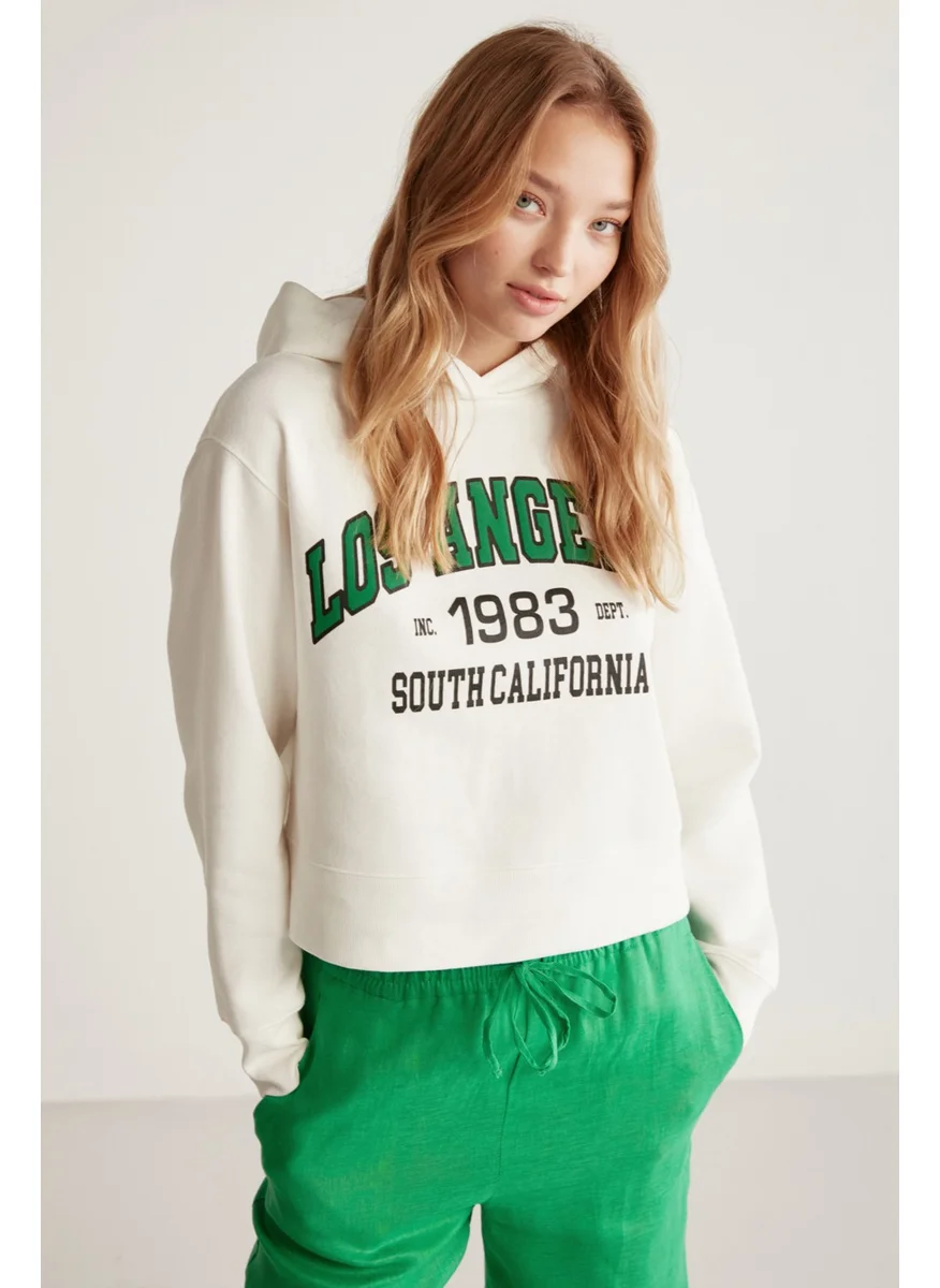 GRIMELANGE Carleen Oversize White Sweatshirt