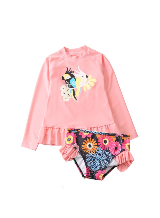 Children's Swimsuit Girls European And American Pineapple Flamingo Swimsuit Girls Two-piece Swimsuit