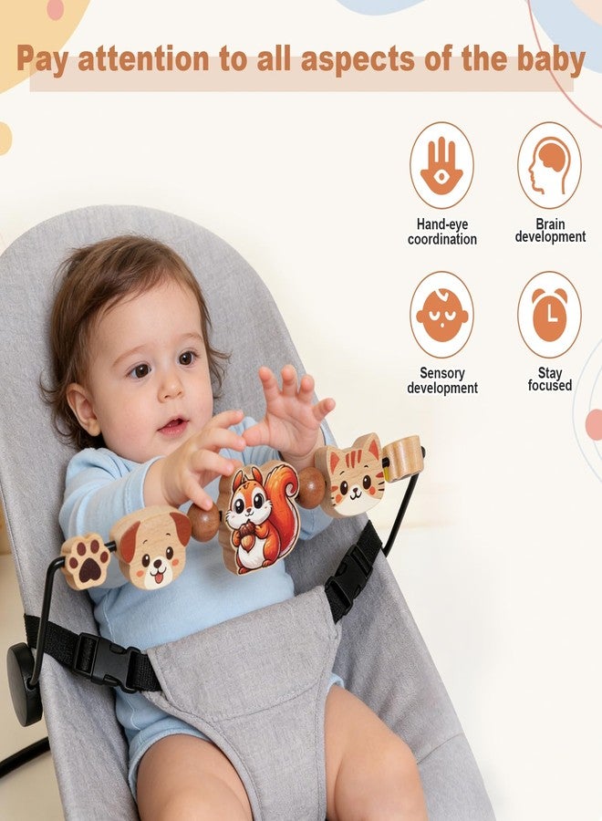 Muopay Bouncer Toy Bar, Baby Bouncers Toy Bar Wooden Compatible with Baby Bjorn Bouncer, Child-Friendly Materials, Exciting Design for Curious Babies, Touch and Spin for Babies All Ages - Image 4