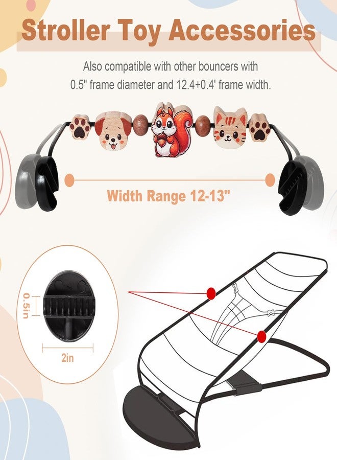 Muopay Bouncer Toy Bar, Baby Bouncers Toy Bar Wooden Compatible with Baby Bjorn Bouncer, Child-Friendly Materials, Exciting Design for Curious Babies, Touch and Spin for Babies All Ages - Image 2