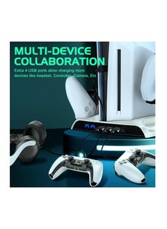KJH PS5 Slim Cooling Stand with Controller Charging Station Compatible with Playstation 5 Slim Console  - Image 4