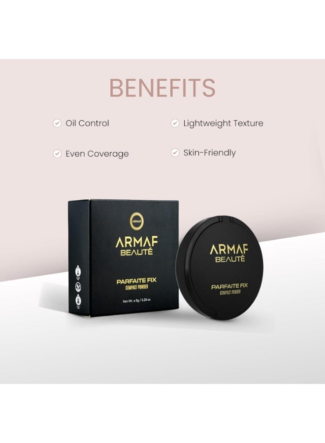 ارماف بيوتي Armaf Beauté Parfaite Fix - بودرة مضغوطة مضغوطة، بودرة فائقة النعومة، طمس العيوب 8 جم - Image 2