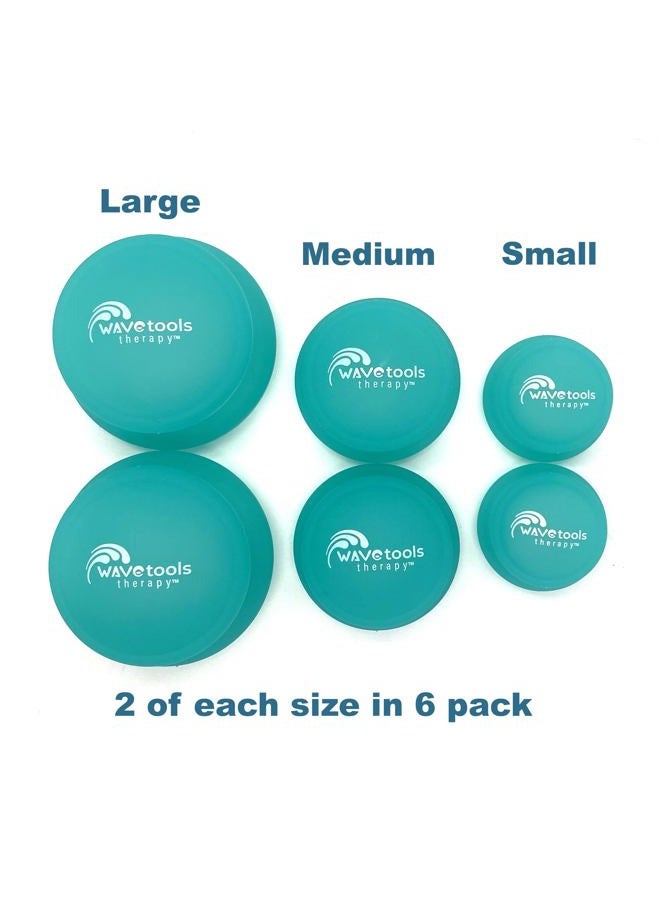 Wavetools Therapy Glide Silicone Sport Cupping set of 6 mushroom cups in case Ideal for massage, myofascial release, circulation and scars. - Image 5