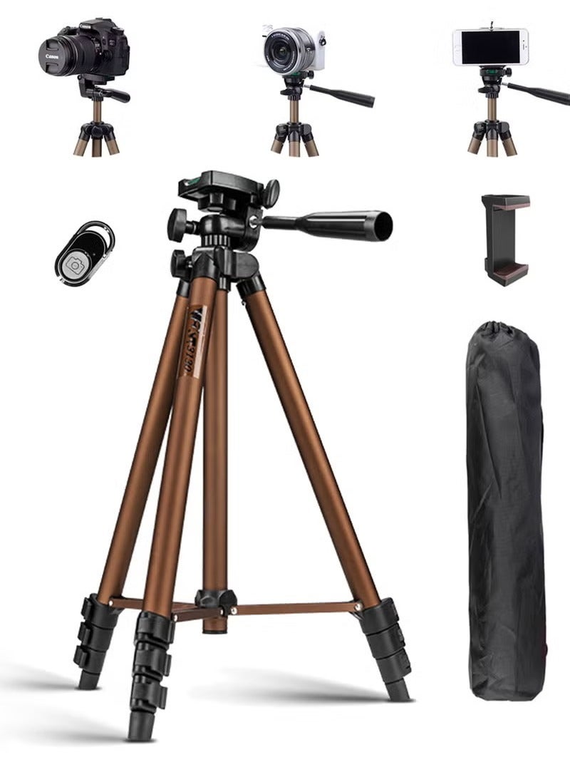 هيومان جوي حامل ثلاثي القوائم للهاتف والكاميرا قابل للتمديد مع جهاز تحكم عن بعد بتقنية البلوتوث ومشبك، حامل ثلاثي القوائم لعصا السيلفي وحامل كاميرا خارجي (51 بوصة) - Image 1