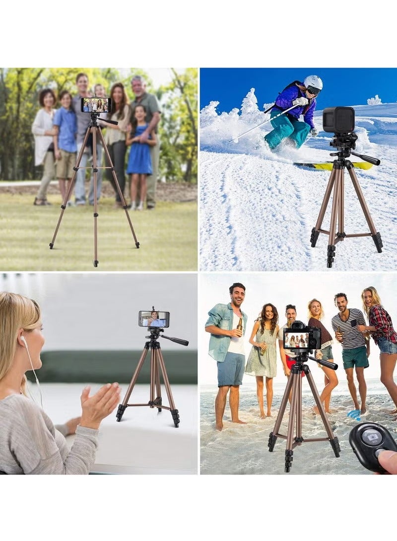 هيومان جوي حامل ثلاثي القوائم للهاتف والكاميرا قابل للتمديد مع جهاز تحكم عن بعد بتقنية البلوتوث ومشبك، حامل ثلاثي القوائم لعصا السيلفي وحامل كاميرا خارجي (51 بوصة) - Image 3