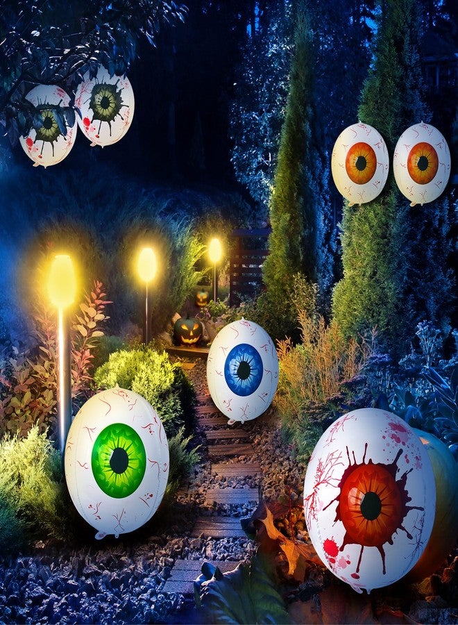 Arrowbash 10 Pcs Halloween Eyeball Pool Balloons 22 Inch Inflatable Eyeballs for Indoor and Outdoor Garden Yard Spooky Halloween Birthday Theme Party Beach Ball Decorations Supplies - Image 4