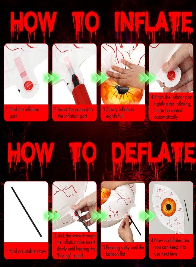 Arrowbash 10 Pcs Halloween Eyeball Pool Balloons 22 Inch Inflatable Eyeballs for Indoor and Outdoor Garden Yard Spooky Halloween Birthday Theme Party Beach Ball Decorations Supplies - Image 3