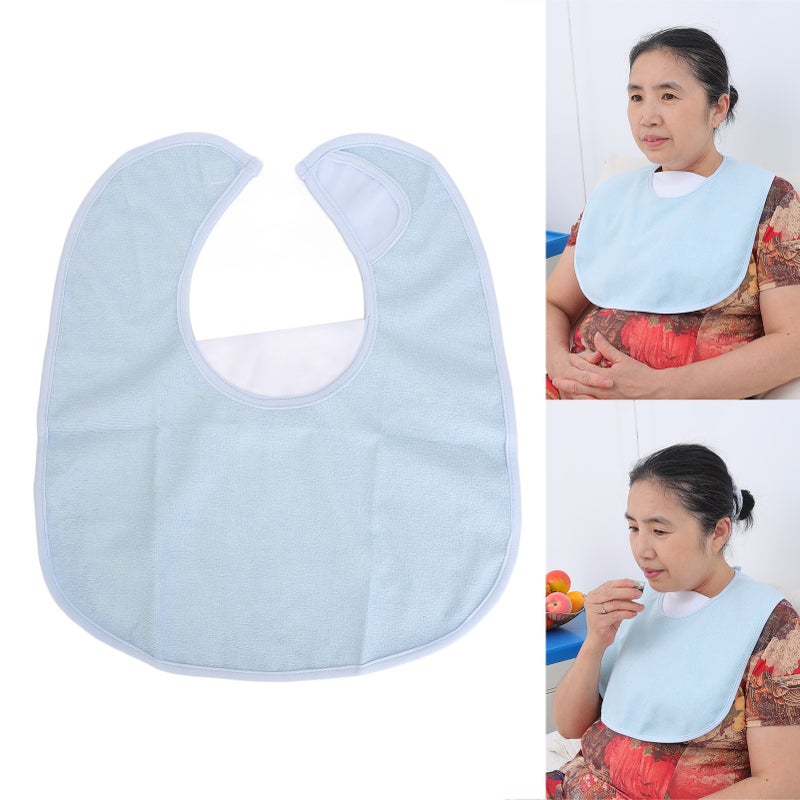 Adult Bib Waterproof Washable TPU Soft Cotton Clothing Protector Eating Bib for Elderly - Image 4