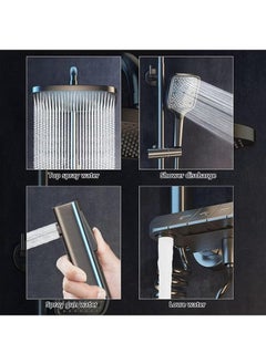 XiuWoo Shower Set, Thermostatic Shower Faucet Set Wall Mounted Shower Faucet Set Piano and Shower Keys with Bath Spout, Hand Sprayer  - Image 5