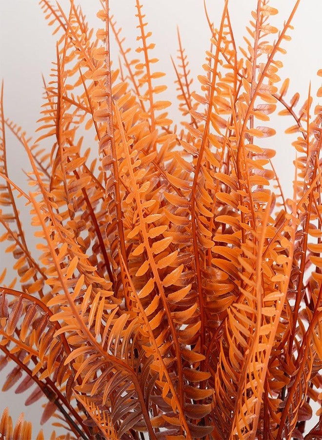 CLONG Artificial Fall Plants Fake Ferns Plant Artificial Flowers for Outdoors UV Resistant Plastic Greenery Plants (4, Fall) - Image 3