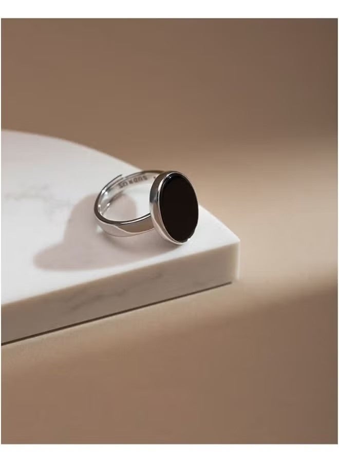 GIOIO Simple Silver Inlaid Ring Korean High-end Fashion Retro Personality Everyday Wear Gift Home Use - Image 3