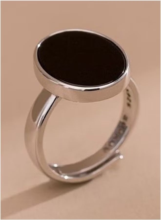 GIOIO Simple Silver Inlaid Ring Korean High-end Fashion Retro Personality Everyday Wear Gift Home Use - Image 1