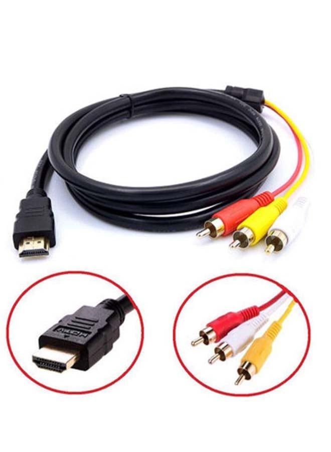 NIBEMINENT HDMI To AV 3RCA Audio Video Cable Black - Image 4