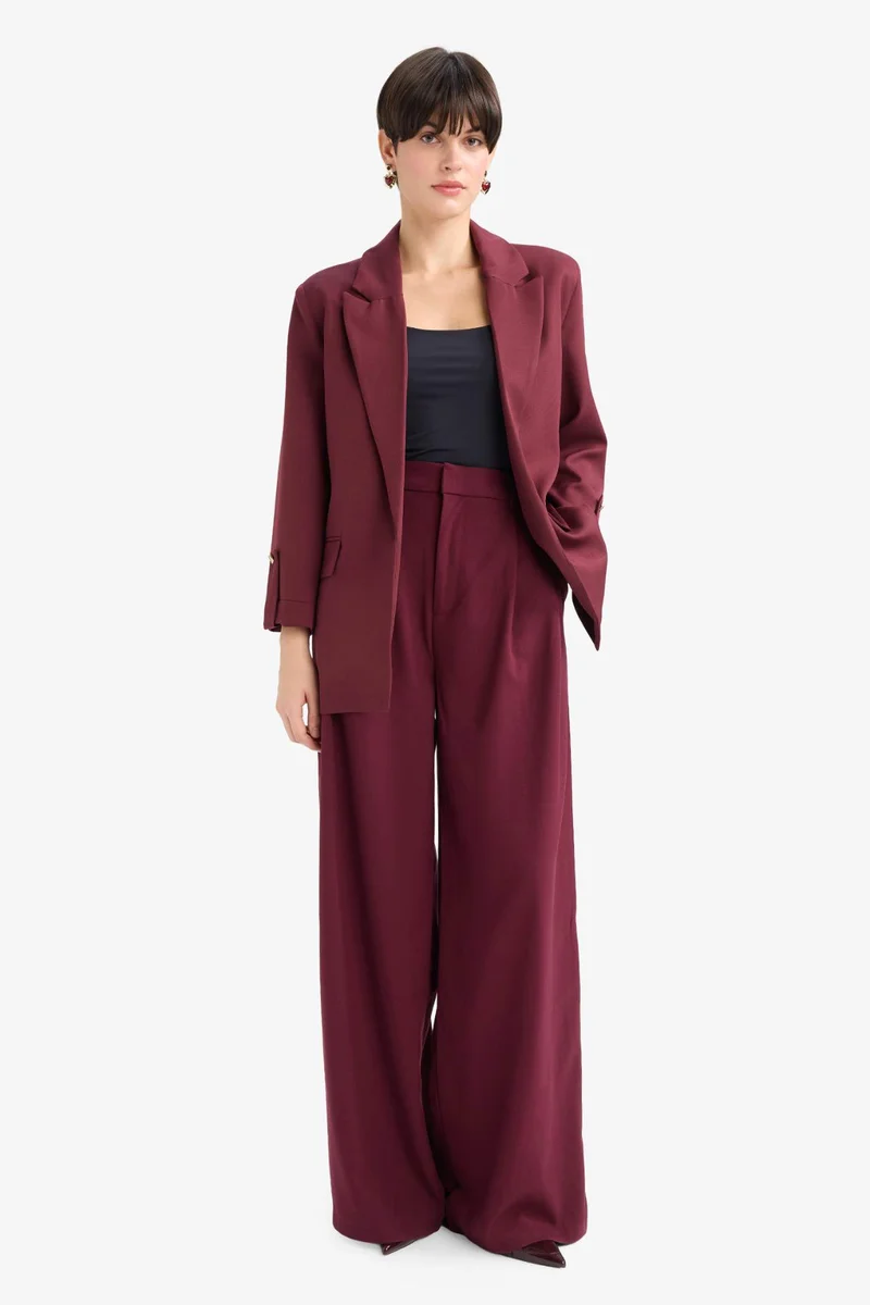 ديفاكتو Oversize Fit Jacket Collar Basic Blazer