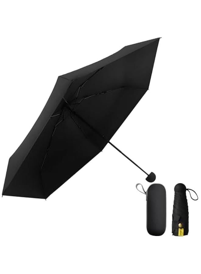 HOOKOR Mini Travel Umbrella with Case, 8 Ribs Windproof Anti-UV Auto Open & Close Compact Umbrella - Image 1