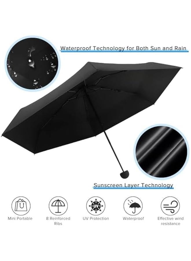 HOOKOR Mini Travel Umbrella with Case, 8 Ribs Windproof Anti-UV Auto Open & Close Compact Umbrella - Image 3