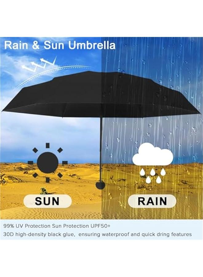 HOOKOR Mini Travel Umbrella with Case, 8 Ribs Windproof Anti-UV Auto Open & Close Compact Umbrella - Image 5