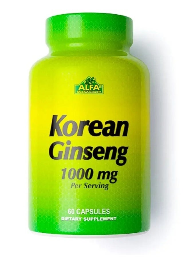 ALFA VIT KOREAN GINSENG 1000MG CAP 60S