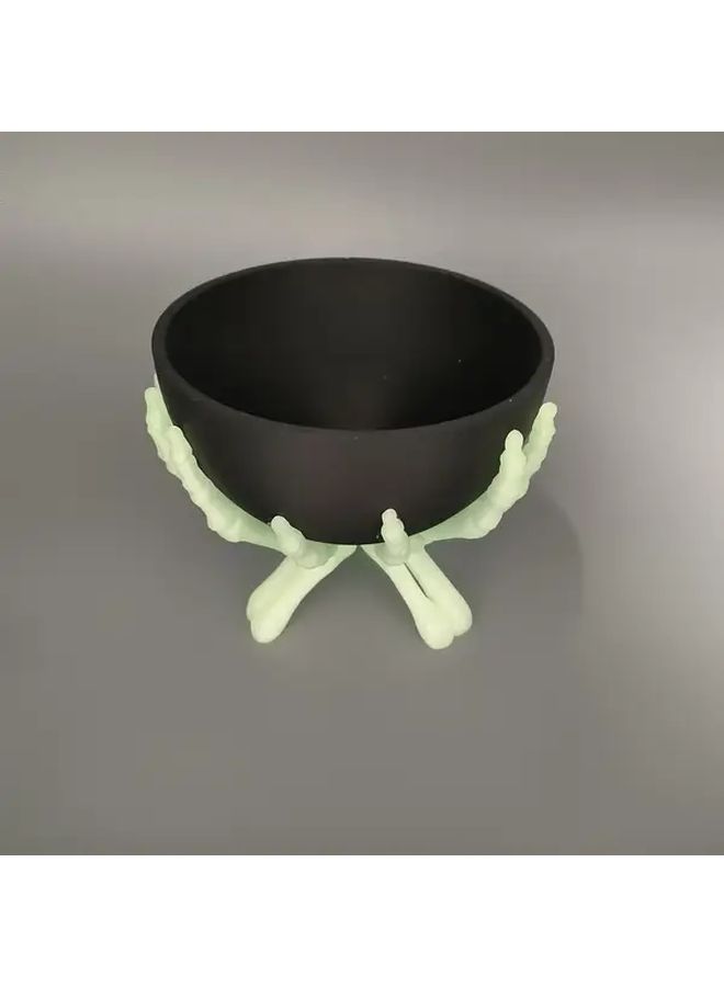 2Pcs Gothic Skull Hand Bowl Holder With Black Base Durable Plastic Candy Dish Halloween Party Decor - Image 5
