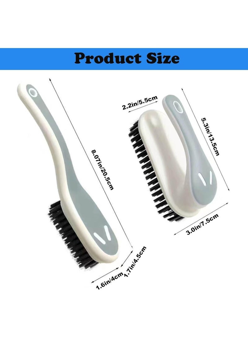 Cleaning Brush Stain Remover Brush Fabric Cleaning Brush Laundry Brush Small Scrub Brush Cleaner Household Cleaning Brushes for Carpet, Clothes, Bathroom,Sneaker-2 Pack (Gray) - Image 2