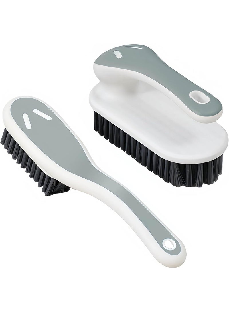Cleaning Brush Stain Remover Brush Fabric Cleaning Brush Laundry Brush Small Scrub Brush Cleaner Household Cleaning Brushes for Carpet, Clothes, Bathroom,Sneaker-2 Pack (Gray) - Image 1