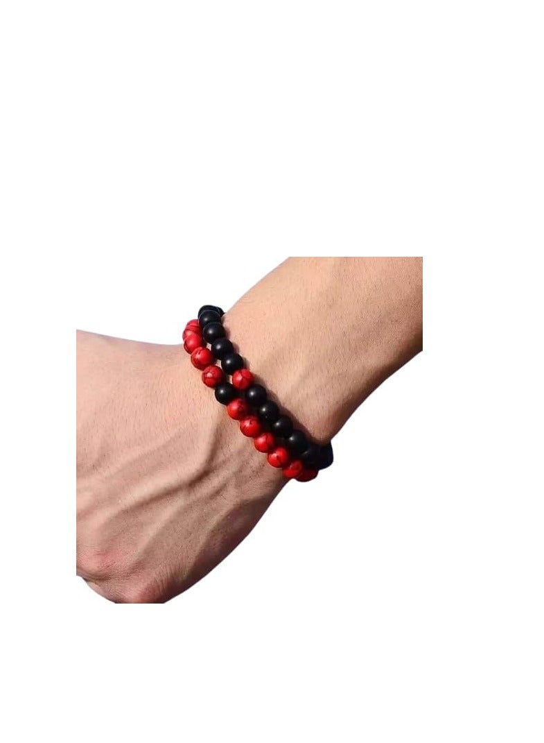 Black and transparent red bracelets - Image 2
