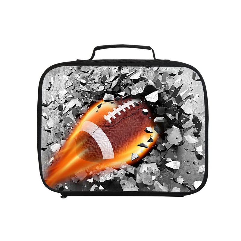 Dispalang Portable Lunch Tote Rugby Print Lunch Box Insulated Reusable Cooler Bag for Children Women Men Work Picnic Hiking