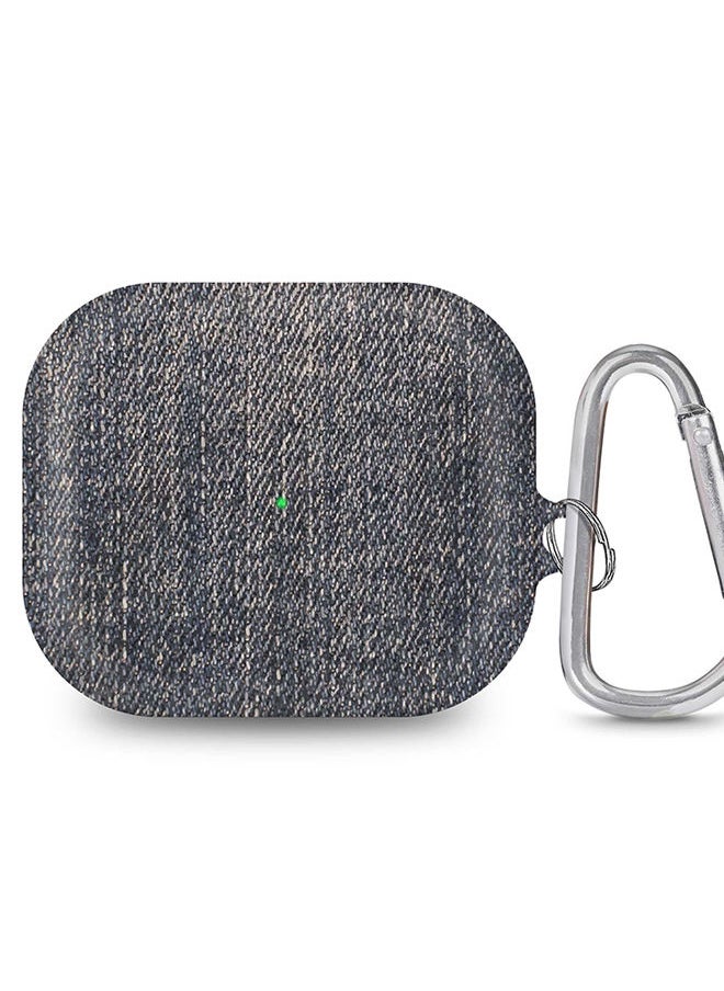 Stylizedd - StylePods Case for Airpods 3rd Gen Case With Anti-Lost Keychain - Dark Denim Print - Image 1